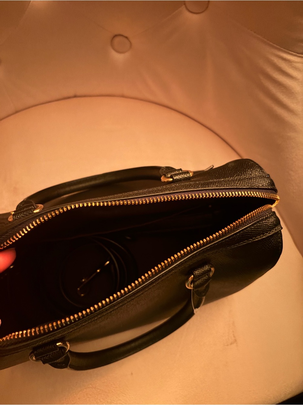 Coach Rowen Satchel Black Leather 
Dome Satchel with Gold Hardware - Picture 4 of 7
